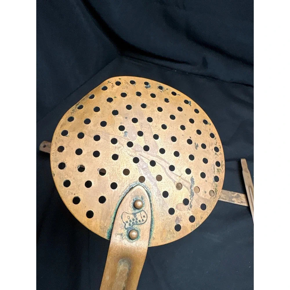 Vintage ODI Copper Kitchen Tool Set Hanging Wall Rack 5 Utensils Made in Korea